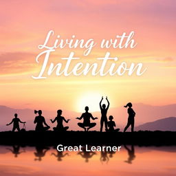 A beautifully designed book cover for 'Living with Intention' by Great Learner