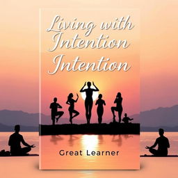 A beautifully designed book cover for 'Living with Intention' by Great Learner