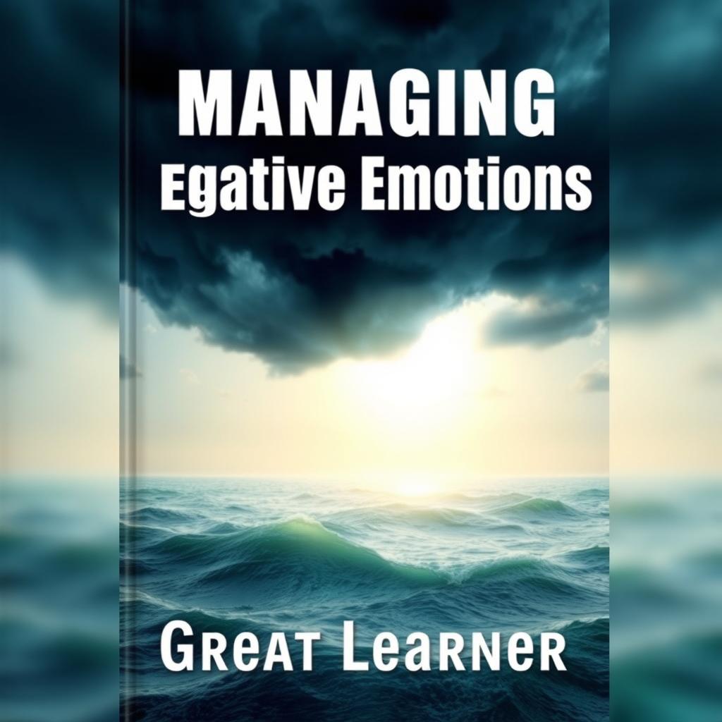 A visually captivating book cover design for 'Managing Negative Emotions' by Great Learner