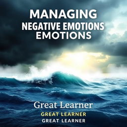 A visually captivating book cover design for 'Managing Negative Emotions' by Great Learner