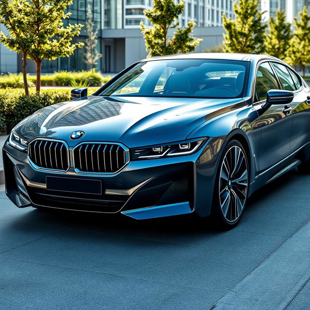 A sleek and luxurious BMW i7, showcasing its futuristic and elegant design