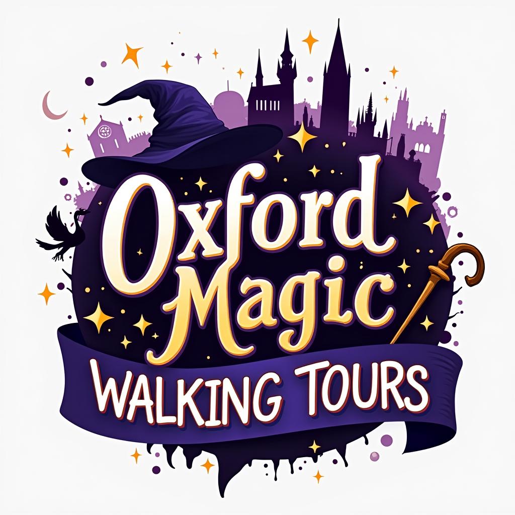 A striking and imaginative logo design for 'Oxford Magic Walking Tours'