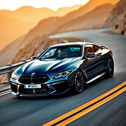 A captivating scene featuring a BMW M8, showcasing its powerful and sleek design