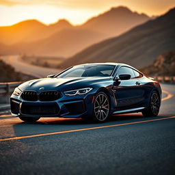 A captivating scene featuring a BMW M8, showcasing its powerful and sleek design