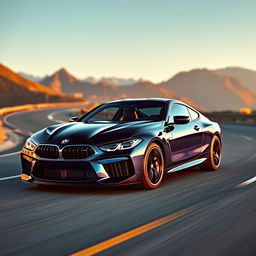 A captivating scene featuring a BMW M8, showcasing its powerful and sleek design