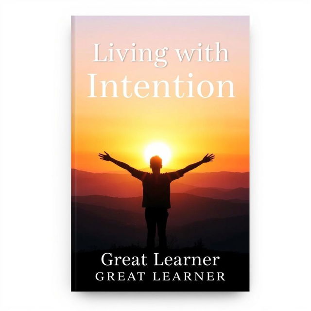 An inspiring book cover design for 'Living with Intention' by Great Learner