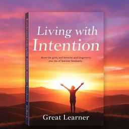 An inspiring book cover design for 'Living with Intention' by Great Learner