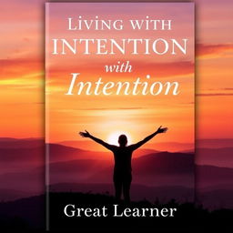 An inspiring book cover design for 'Living with Intention' by Great Learner