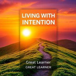 An eye-catching book cover for 'Living with Intention' by Great Learner