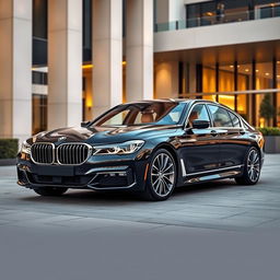 An elegant BMW Série 7 berline showcased in a luxurious setting