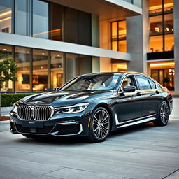 An elegant BMW Série 7 berline showcased in a luxurious setting