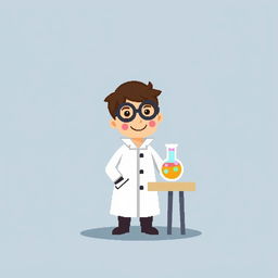 A simple 32x32 pixel art representation of a scientist in a playful style