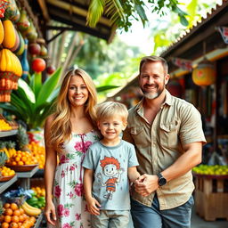 A cheerful family portrait of an Australian family living in Thailand