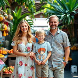 A cheerful family portrait of an Australian family living in Thailand