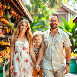 A cheerful family portrait of an Australian family living in Thailand