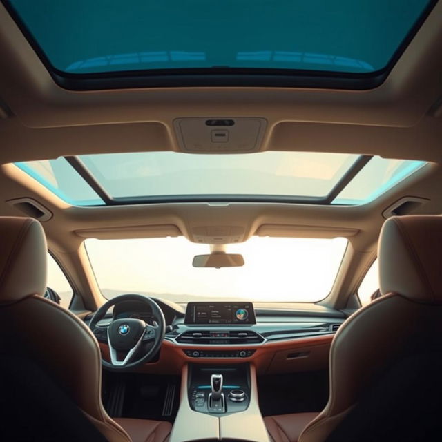 The interior of a BMW i7, showcasing a blend of luxury and advanced technology