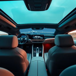 The interior of a BMW i7, showcasing a blend of luxury and advanced technology