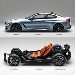 A modern luxury vehicle inspired by the design of a recent BMW model, featuring sleek lines, an aerodynamic silhouette, and sophisticated detailing