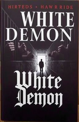 A book cover titled "White Demon", featuring a dark prison background with ominous stone walls and cell bars