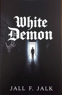 A book cover titled "White Demon", featuring a dark prison background with ominous stone walls and cell bars