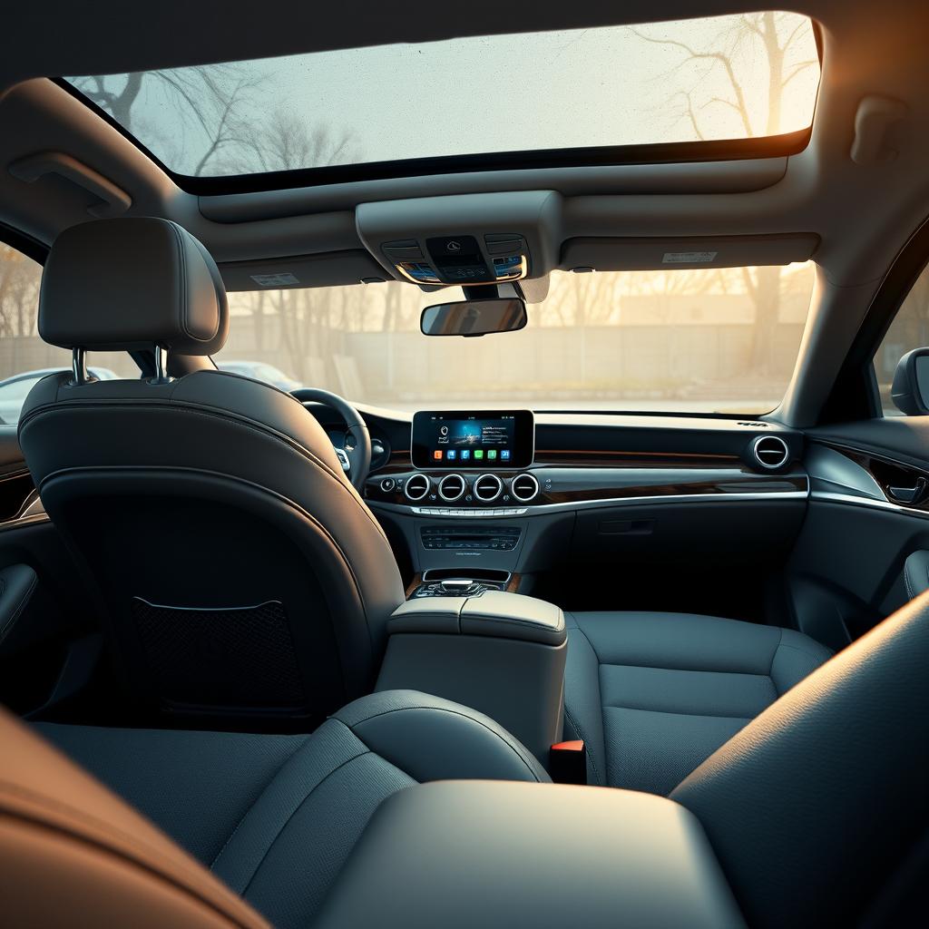 The luxurious interior of a Mercedes Benz CLE, highlighting the premium leather upholstery throughout the cabin