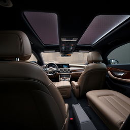 The luxurious interior of a Mercedes Benz CLE, highlighting the premium leather upholstery throughout the cabin