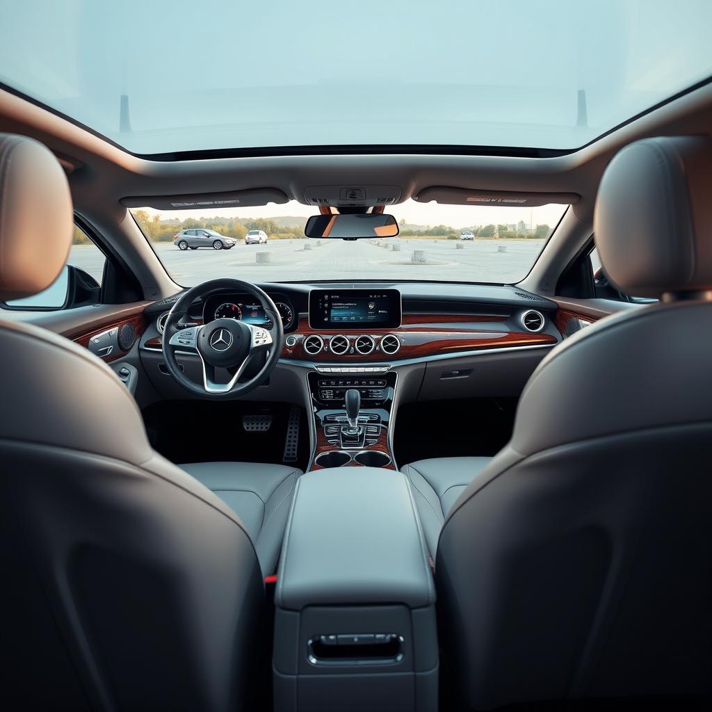 The interior of a Mercedes Benz CLE, showcasing a blend of modern elegance and advanced technology