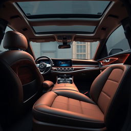 The interior of a Mercedes Benz CLE, showcasing a blend of modern elegance and advanced technology