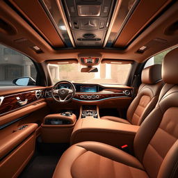 The opulent interior of a Mercedes Maybach, showcasing unparalleled luxury and sophistication