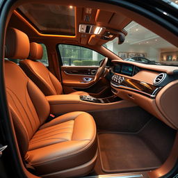 The opulent interior of a Mercedes Maybach, showcasing unparalleled luxury and sophistication