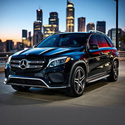 A stunning black Mercedes GLE, parked in an urban setting that highlights its commanding presence