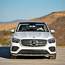 A pristine white Mercedes GLE, prominently displayed in an elegant environment that highlights its luxurious appeal