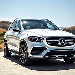 A pristine white Mercedes GLE, prominently displayed in an elegant environment that highlights its luxurious appeal