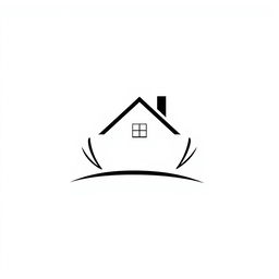 A sleek, modern black and white logo featuring a stylized house in the center