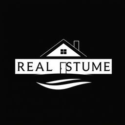 A sleek, modern black and white logo featuring a stylized house in the center