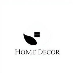 A stylish logo design for a modern home decor brand, featuring elegant black and white tones