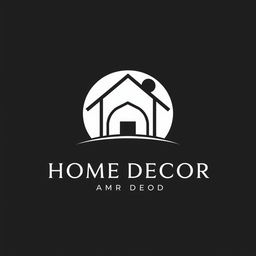 A stylish logo design for a modern home decor brand, featuring elegant black and white tones