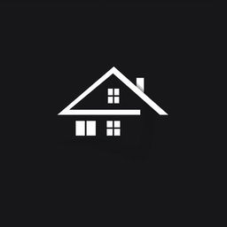 A stylish black and white logo featuring a modern home design