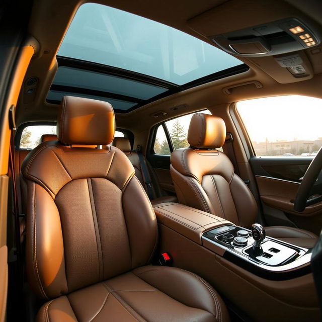 The luxurious interior of a Mercedes GLE, featuring sleek black leather upholstery that adds a sense of modern elegance and sophistication