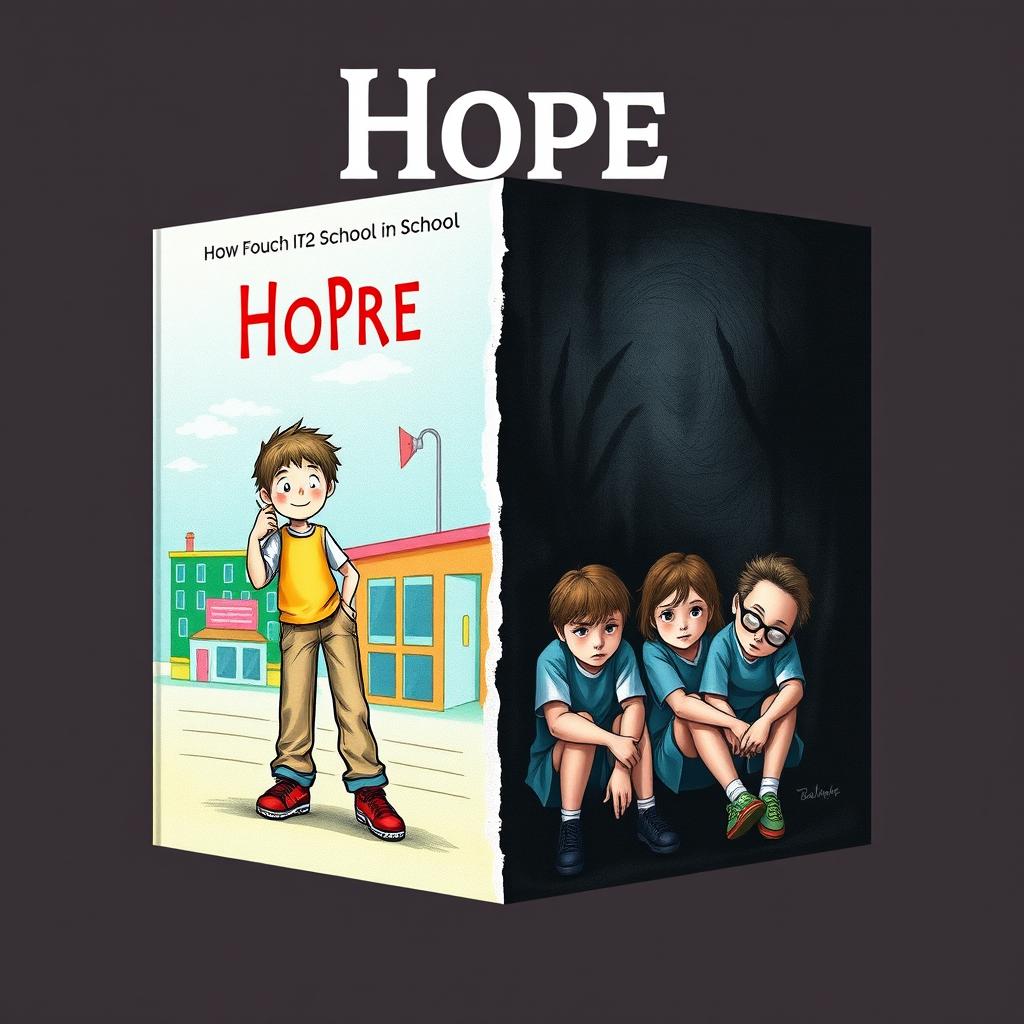 A book cover design featuring a hopeful child standing confidently on one side, representing ambition and determination, with a bright and inspiring expression