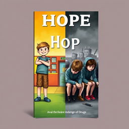 A book cover design featuring a hopeful child standing confidently on one side, representing ambition and determination, with a bright and inspiring expression