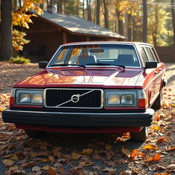 A beautifully restored 1988 Volvo 740 GL, showcasing its classic design with a boxy shape, sleek lines, and distinctive front grille