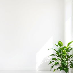 A house interior background featuring simple white walls that create a clean and bright atmosphere