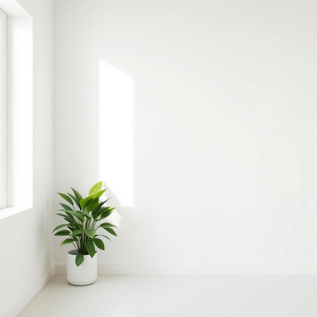 A house interior background featuring simple white walls that create a clean and bright atmosphere