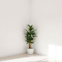 A house interior background featuring simple white walls that create a clean and fresh environment