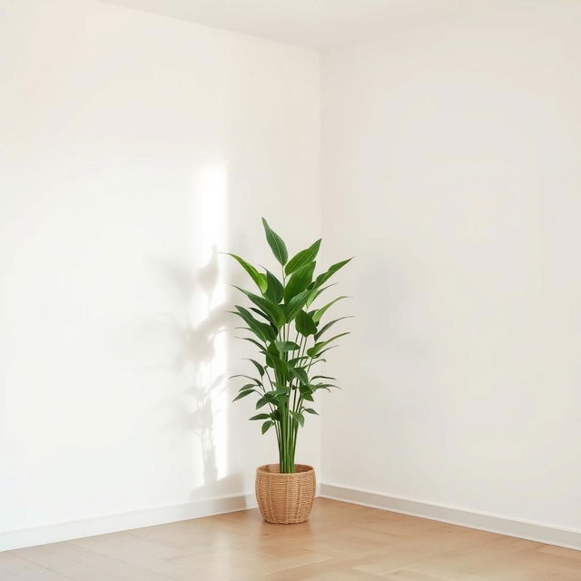 A cozy house interior background showcasing simple white walls that create an open and clean look