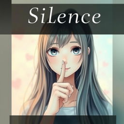 A captivating Wattpad cover featuring a girl with an expressive face, conveying a sense of silence