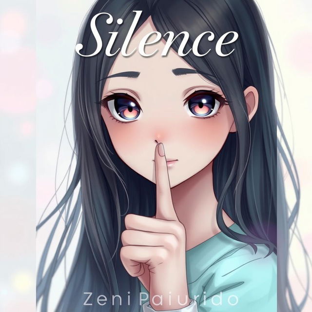 A captivating Wattpad cover featuring a girl with an expressive face, conveying a sense of silence