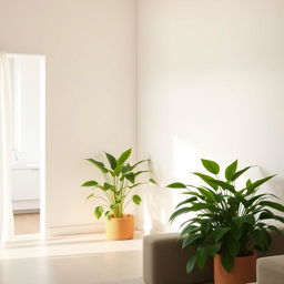 A stylish house interior background with simple white walls that evoke a sense of spaciousness and modernity