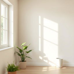 A soothing house interior background showcasing simple white walls that create a clean and bright atmosphere